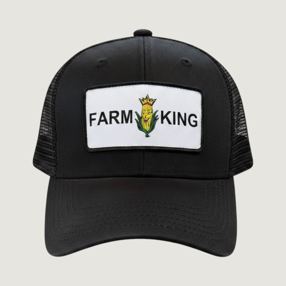 Farm King Black Trucker Hat Est 1959 Mesh Back Snapback Cap
